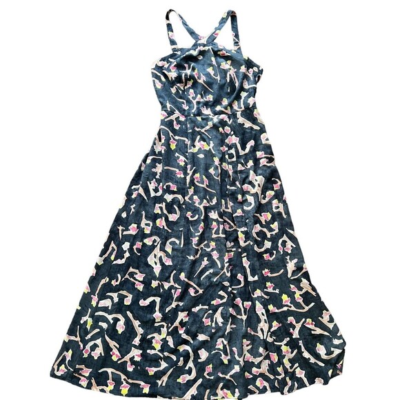 CAbi Dress Women's Size 4 Blue Watercolor Print Aurora Paradise Maxi Halter - Picture 5 of 14